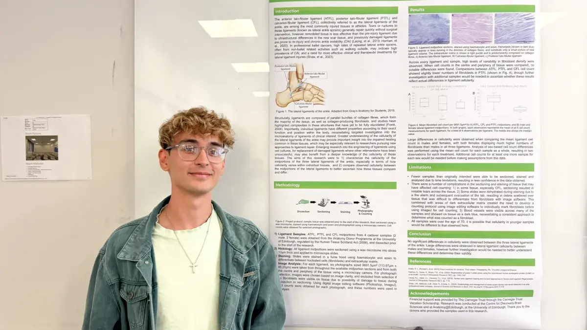 Declan Moran presents his summer research project