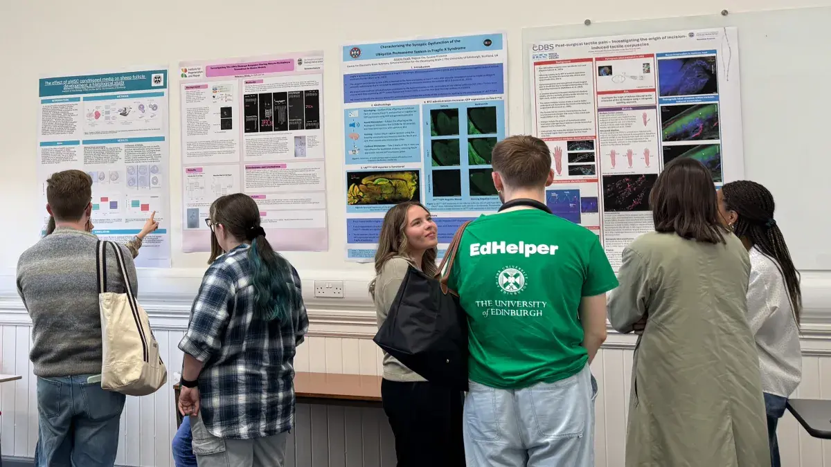 A group of Biomedical Sciences students presented at the Summer Research Scholarship Poster Showcase event
