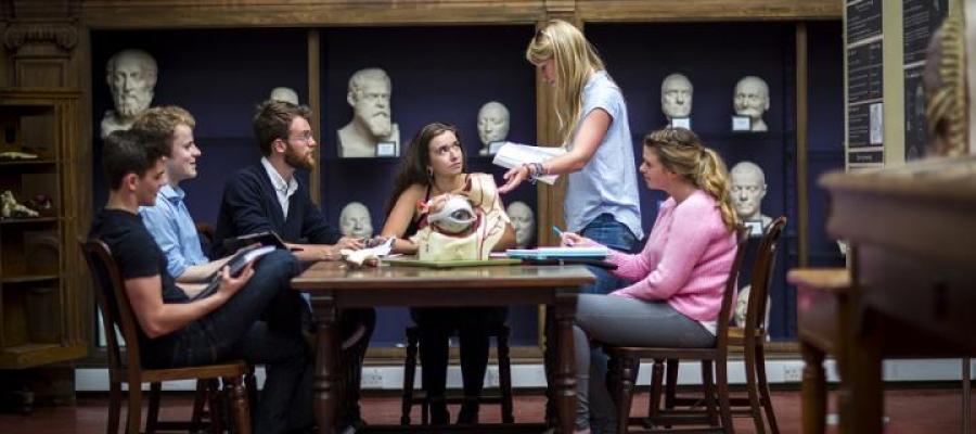 Undergraduates in the University of Edinburgh's Anatomy Museum