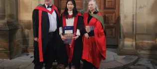 Dr Gu with Profs Shipston & Welburn