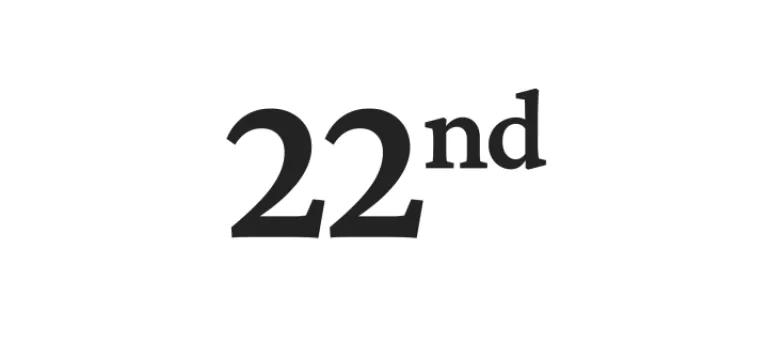 22nd among world universities
