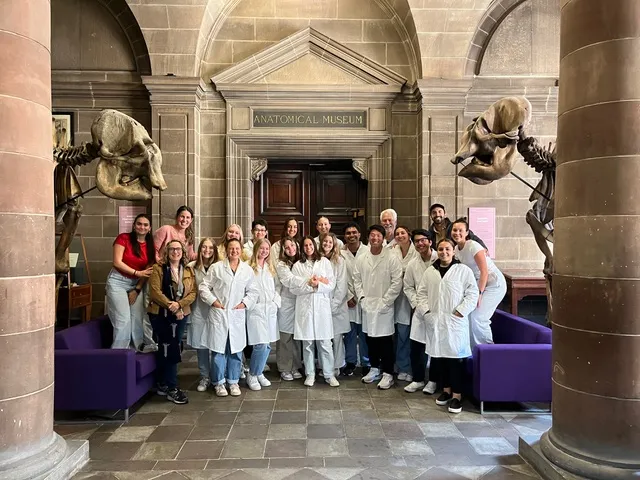 Westmont Students by Elephant Skeletons