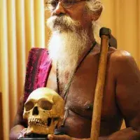 Wanniya Uruwarige, chief of the jungle-dwelling Vedda people at a ceremony in the University of Edinburgh's Playfair Library