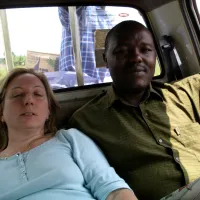 Prof Sue Welburn travelling in Uganda