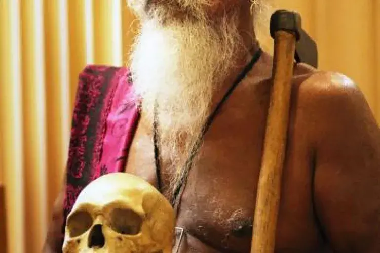 Wanniya Uruwarige, chief of the jungle-dwelling Vedda people at a ceremony in the University of Edinburgh's Playfair Library