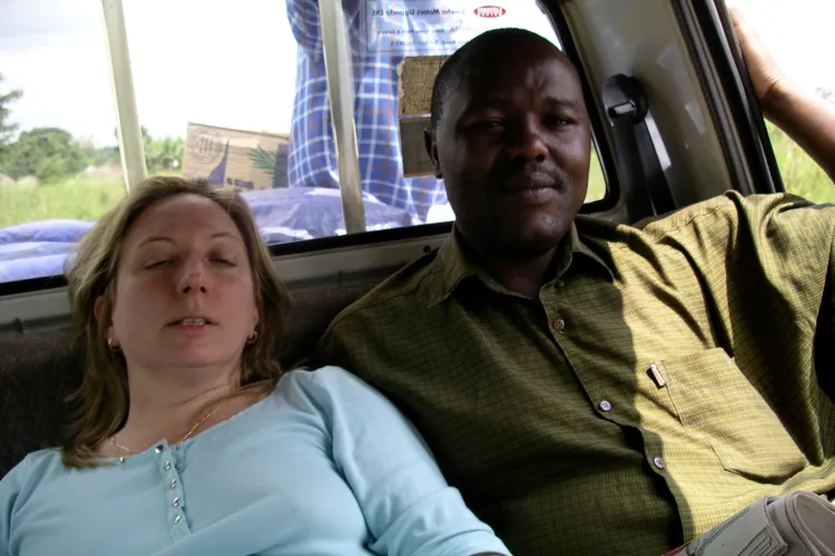 Prof Sue Welburn travelling in Uganda