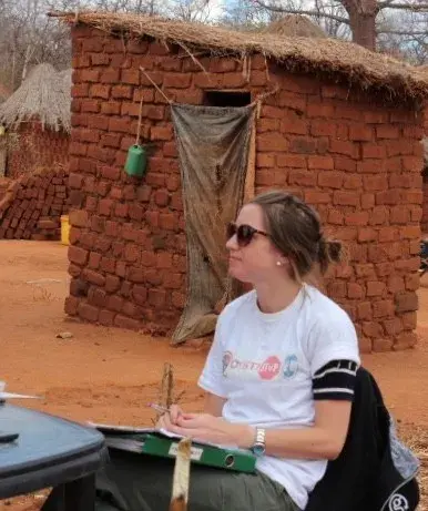 Photo of Emma Hobbs from PhD fieldwork in Zambia
