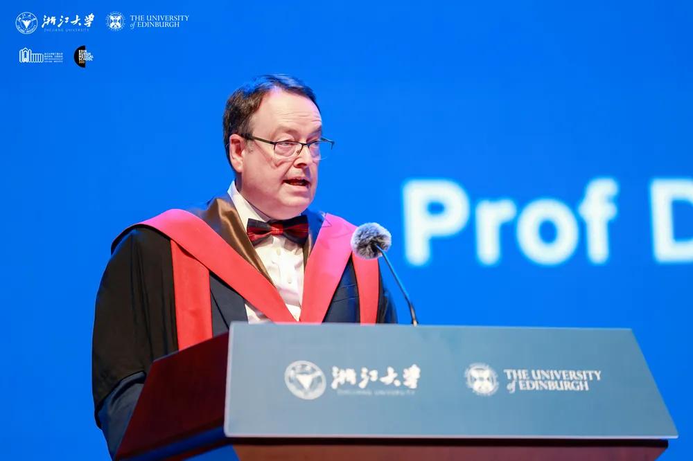 Prof Argyle speaking at the ZJE graduation celebration 2026