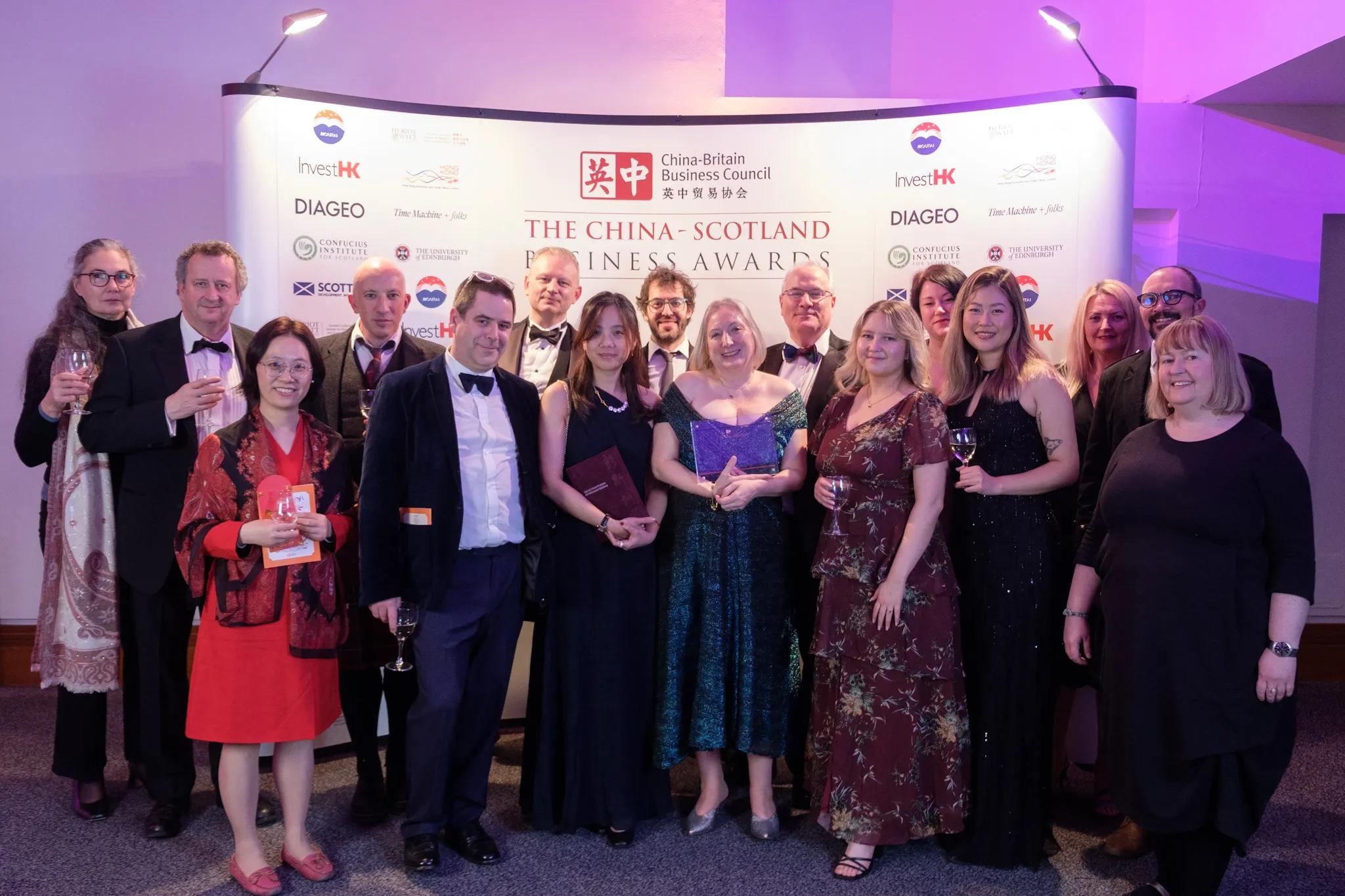 A photo of the Edinburgh ZJE team with their CBBC award