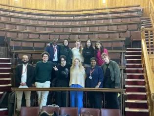 MSc Human Anatomy student teachers in the Anatomy Lecture Theatre in Teviot Place following their presentations.