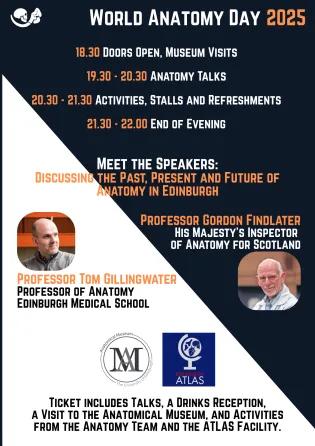 Back of Flyer advertising World Anatomy Day 2025 Event